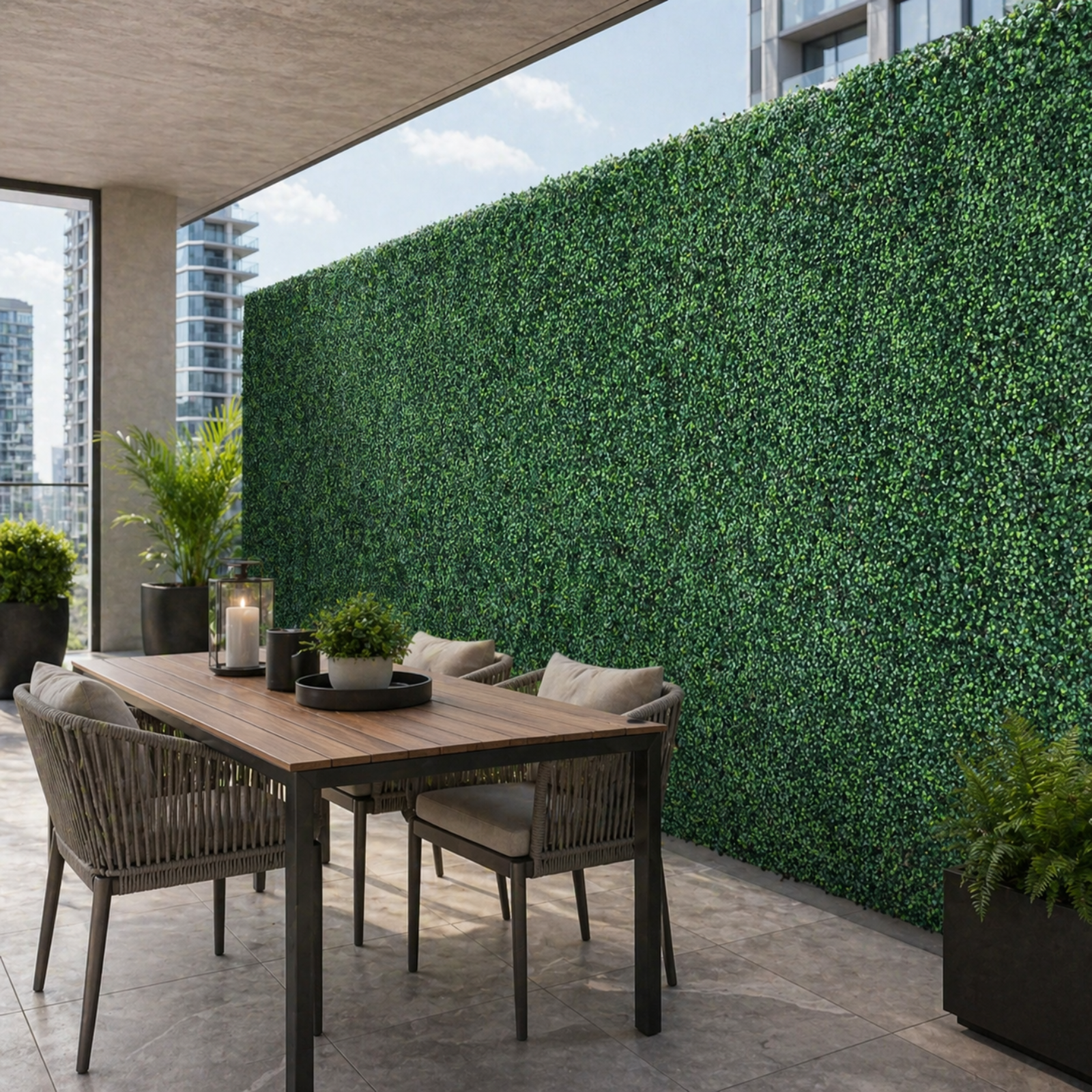 Artificial boxwood wall panels