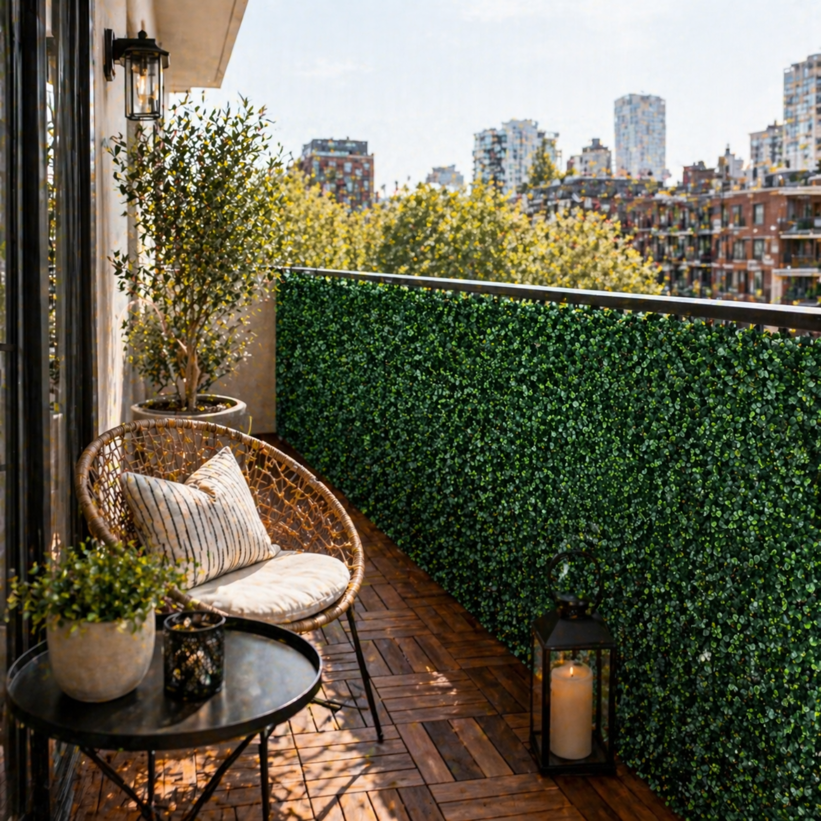 Artificial boxwood wall panels